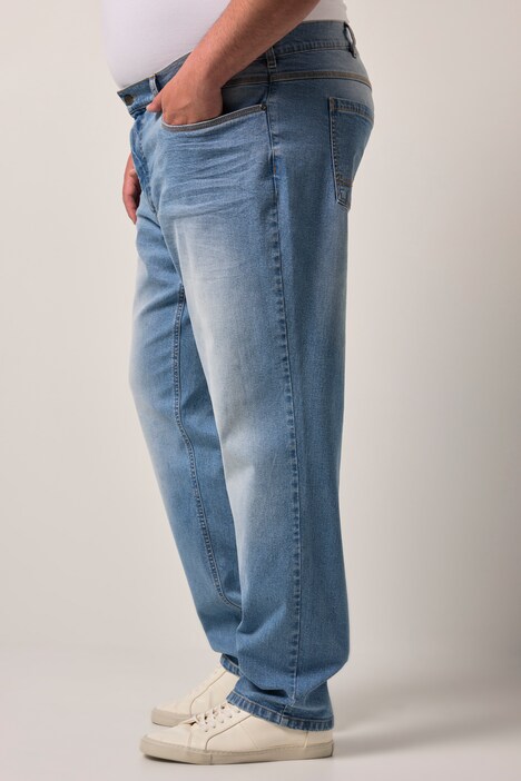 Men+ jeans, denim, avsmalende loose fit, 5-lommers, opptil 72/36