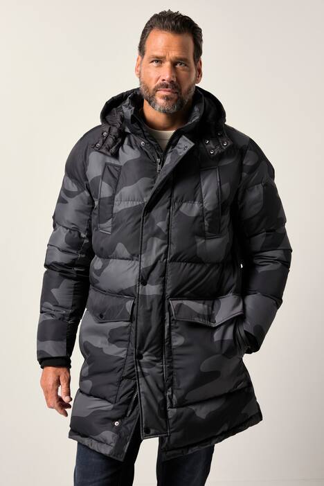 JP1880 Stepp-Parka, Camouflage, Kapuze, Taillen-Tunnelzug, bis 7 XL