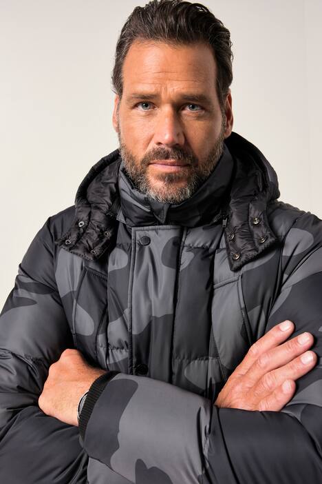 JP1880 Stepp-Parka, Camouflage, Kapuze, Taillen-Tunnelzug, bis 7 XL