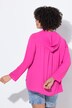 Blusa dal taglio svasato in crêpe con cappuccio