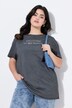 Camiseta, oversize, letras de purpurina, alas en la espalda