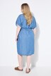 Robe chemisier en denim souple, ceinture à nouer