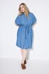Robe chemisier en denim souple, ceinture à nouer