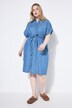 Robe chemisier en denim souple, ceinture à nouer
