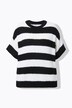 Pull oversize à rayures, manches courtes