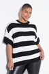 Pull oversize à rayures, manches courtes