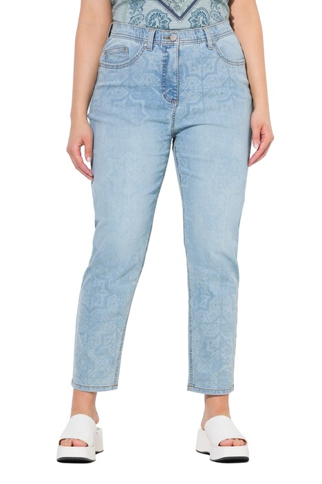 Tile Laser Print Stretch Fit Jeans