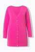 Chaqueta de punto larga, escote en V, mangas largas, algodón Pima