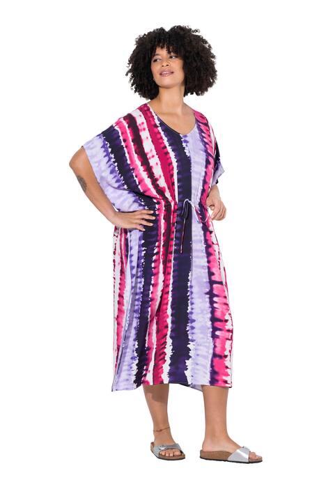 Maxi šaty, kaftan, batikované, postranní rozparek