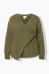 Veste en molleton de coton bio, encolure en V et manches longues