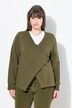 Veste en molleton de coton bio, encolure en V et manches longues