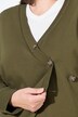 Veste en molleton de coton bio, encolure en V et manches longues