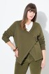 Veste en molleton de coton bio, encolure en V et manches longues