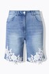 Jeans shorts, straight, lace at the hem