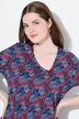 T-shirt en coton bio, décolleté en V et manches 3/4, base se terminant en pointes