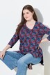 T-shirt en coton bio, décolleté en V et manches 3/4, base se terminant en pointes