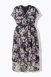 Robe midi en mousseline, fond de robe et volants, coupe évasée