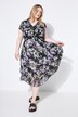 Robe midi en mousseline, fond de robe et volants, coupe évasée