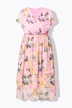 Robe midi en mousseline, fond de robe et volants, coupe évasée