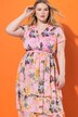 Robe midi en mousseline, fond de robe et volants, coupe évasée