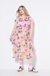 Robe midi en mousseline, fond de robe et volants, coupe évasée