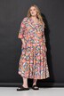 Robe maxi à volants, imprimé bananes