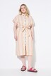 Robe-chemisier rayée, longueur midi