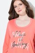 Shirt, tekstmotief, A-lijn, ronde hals, 3/4-mouw