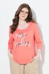 Shirt, tekstmotief, A-lijn, ronde hals, 3/4-mouw