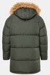 JP1880 doorgestikte parka, capuchon, geweven bont, badges, tot 8XL