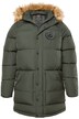 Prošívaná parka JP1880, kapuce, umělá kožešina, nášivky, do 8XL