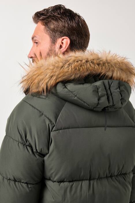 Parka matelassée à capuche JP 1880, flocage et fourrure synthétique - jusqu'au 8 XL