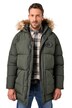 Prošívaná parka JP1880, kapuce, umělá kožešina, nášivky, do 8XL