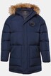 JP1880 doorgestikte parka, capuchon, geweven bont, badges, tot 8XL
