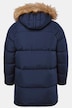 JP1880 doorgestikte parka, capuchon, geweven bont, badges, tot 8XL