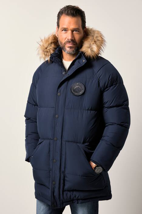 Parka matelassée à capuche JP 1880, flocage et fourrure synthétique - jusqu'au 8 XL
