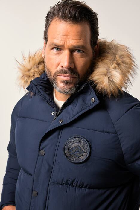 Parka matelassée à capuche JP 1880, flocage et fourrure synthétique - jusqu'au 8 XL