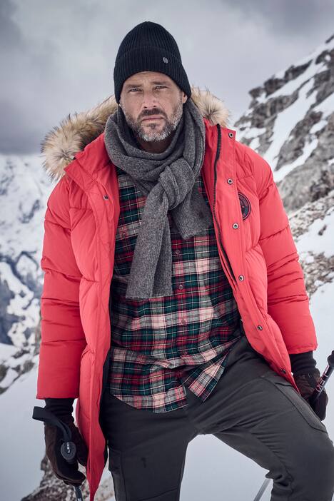 JP1880 Stepp-Parka, Kapuze, Webpelz, Badges, bis 8 XL