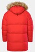 JP1880 doorgestikte parka, capuchon, geweven bont, badges, tot 8XL