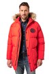 Prošívaná parka JP1880, kapuce, umělá kožešina, nášivky, do 8XL