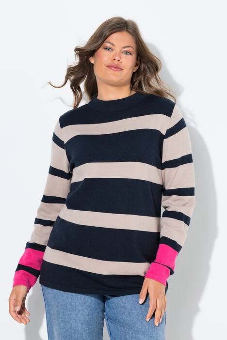 Mixed Stripe Colorblock Sweater