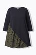 T-shirt en coton bio, encolure bateau et manches 3/4, coupe évasée