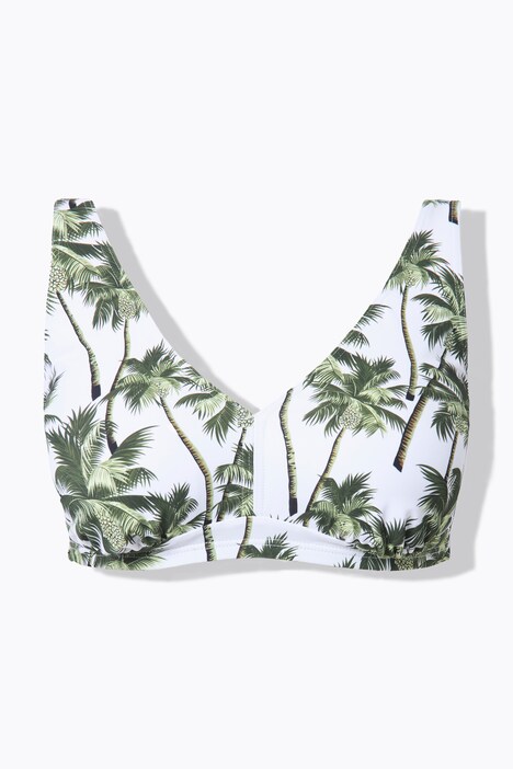 Bikinitop med softcups og palmeprint