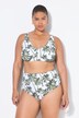 Top del bikini con coppe morbide e stampa con palme
