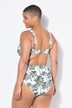 Top del bikini con coppe morbide e stampa con palme