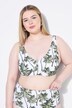 Top del bikini con coppe morbide e stampa con palme