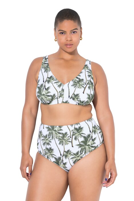 Bikiny top, měkké košíčky, palmový potisk