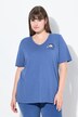 T-shirt en coton bio, motif fleur devant et derrière, décolleté en V et manches courtes