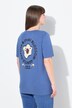 T-shirt en coton bio, motif fleur devant et derrière, décolleté en V et manches courtes