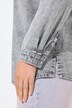 Blusa vaquera, cuello camisero, botones de presión, manga larga